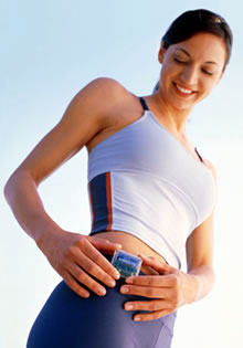 Woman Wearing a Pedometer